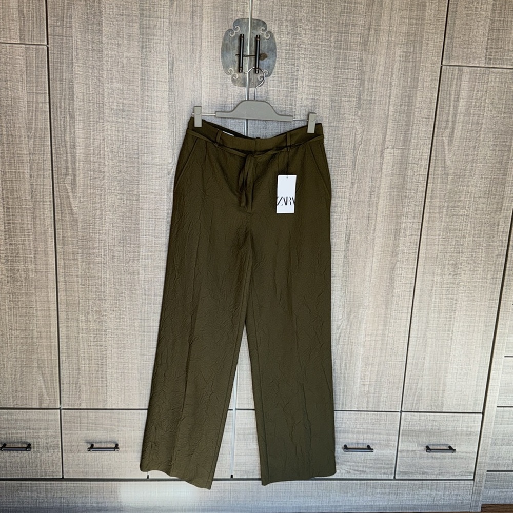 Zara Belted Creased‎ Trousers